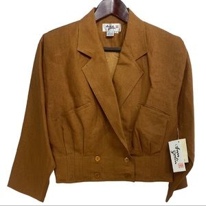 Vintage Ann Gerlin 100% Linen Crop Jacket